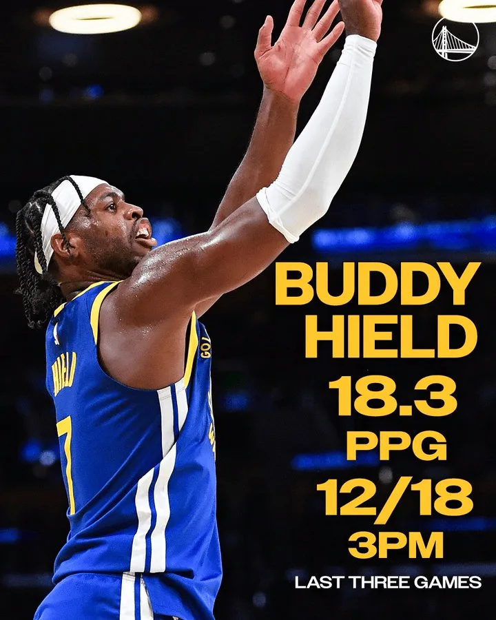 九游体育-勇士官方晒希尔德近三场数据：巴迪最近正火力全开